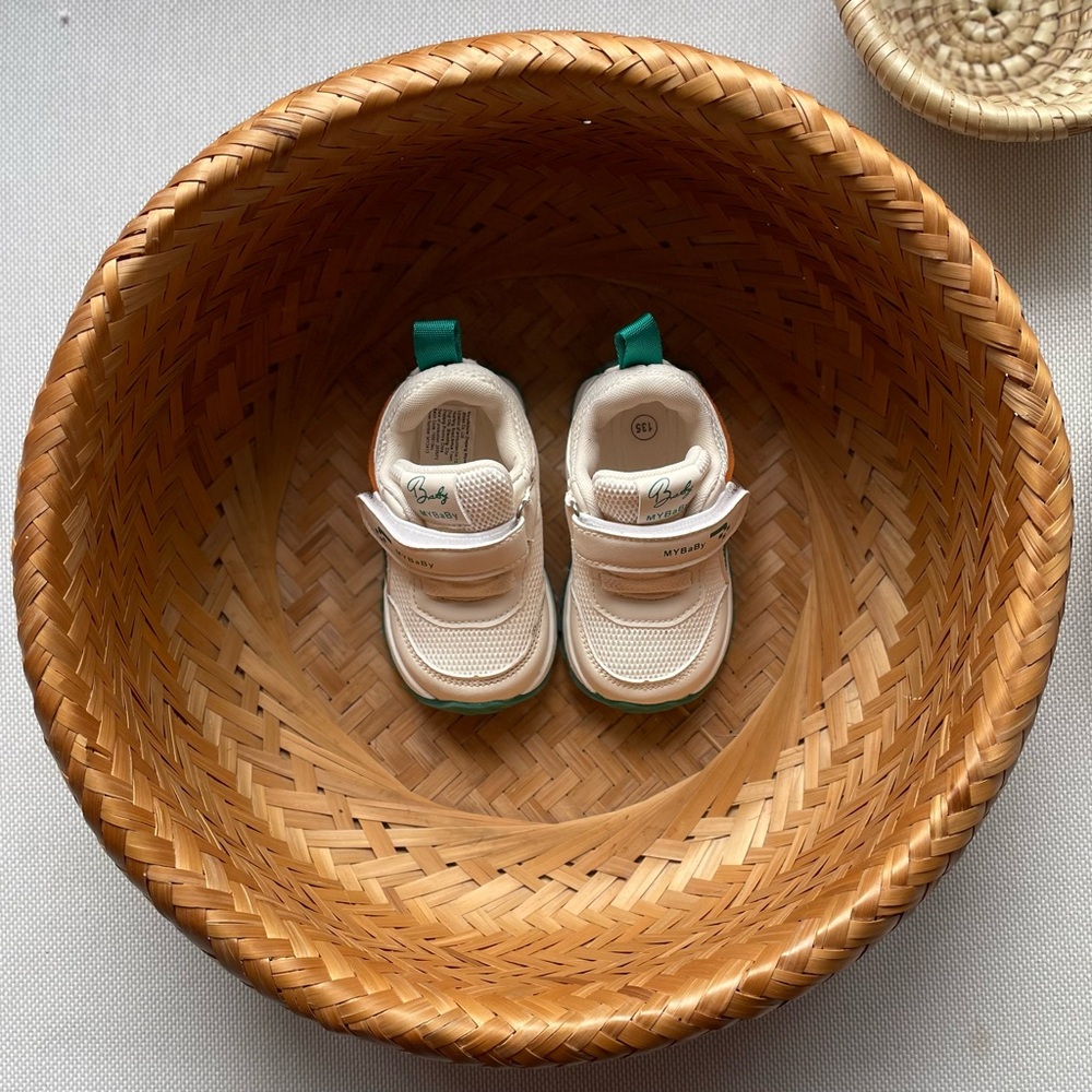My Baby Kids Sneakers in Cream and Green